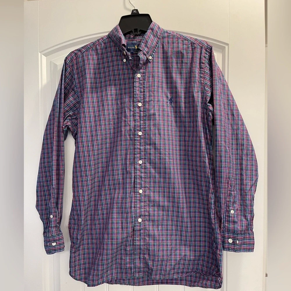 Polo Ralph Lauren Classic Fit Plaid Long Sleeve Button Down Shirt Men Medium